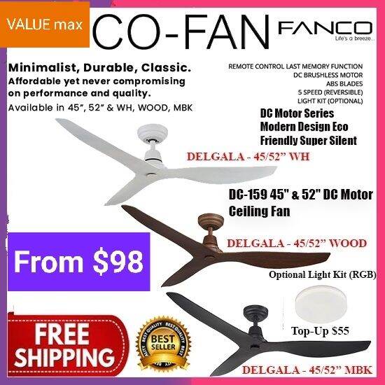 Fanco delgala ceiling fan 45"/52" Lazada Singapore