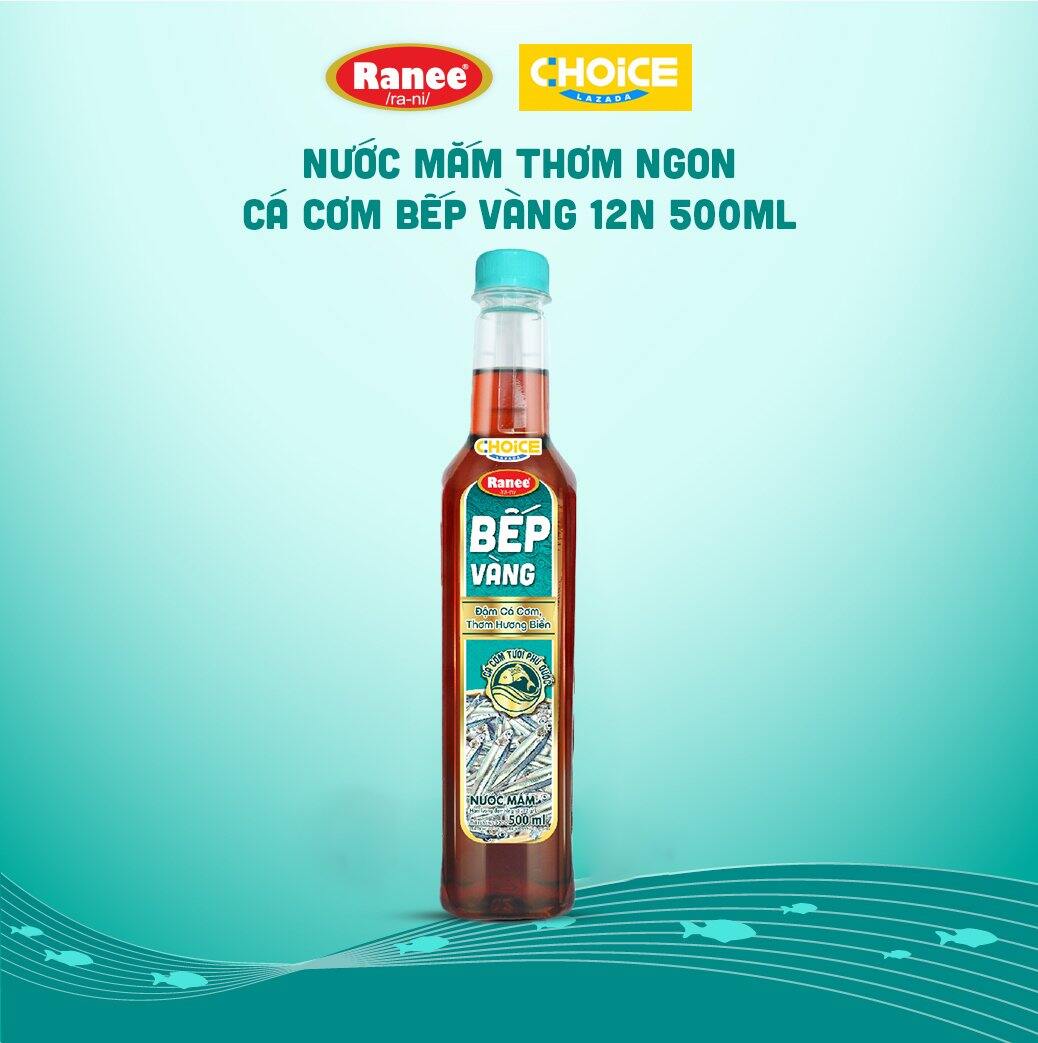 Nước mắm Choice thơm ngon Cá Cơm Bếp Vàng 12N chai 500ml