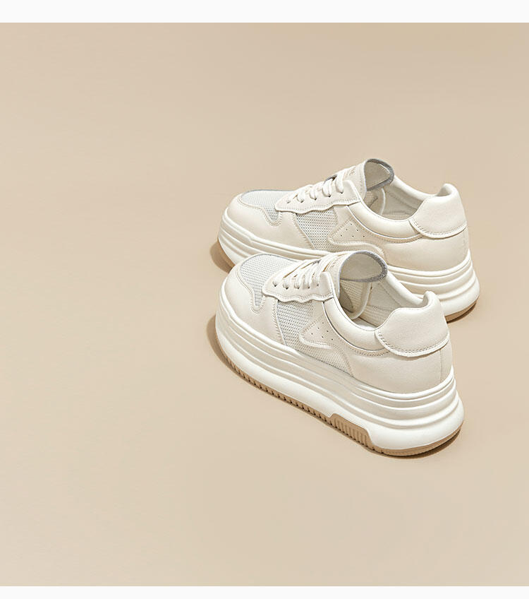 Daphne Trendy Thick Bottom Casual White Shoes Spring 2025 Women's Versatile Comfortable Heightening Fashionable Flat Shoes · v12