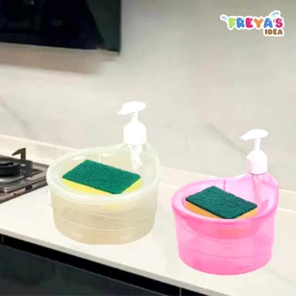 YI Tempat Sabun Cucipiring 2in1 Free Spons Kapasitas 1000ML FR C992 | Wadah Spons | Perlengkapan Cuci Piring | COD Harga  30,103 rupiah*Gratis Ongkir