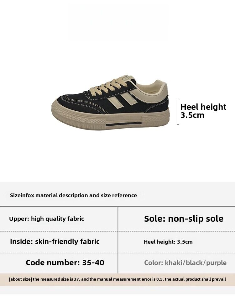 Black Canvas Sneakers Women's Casual Breathable Sports Shoes Spring New Style Versatile Flat Shoes Comfortable Low Top round Toe · v7
