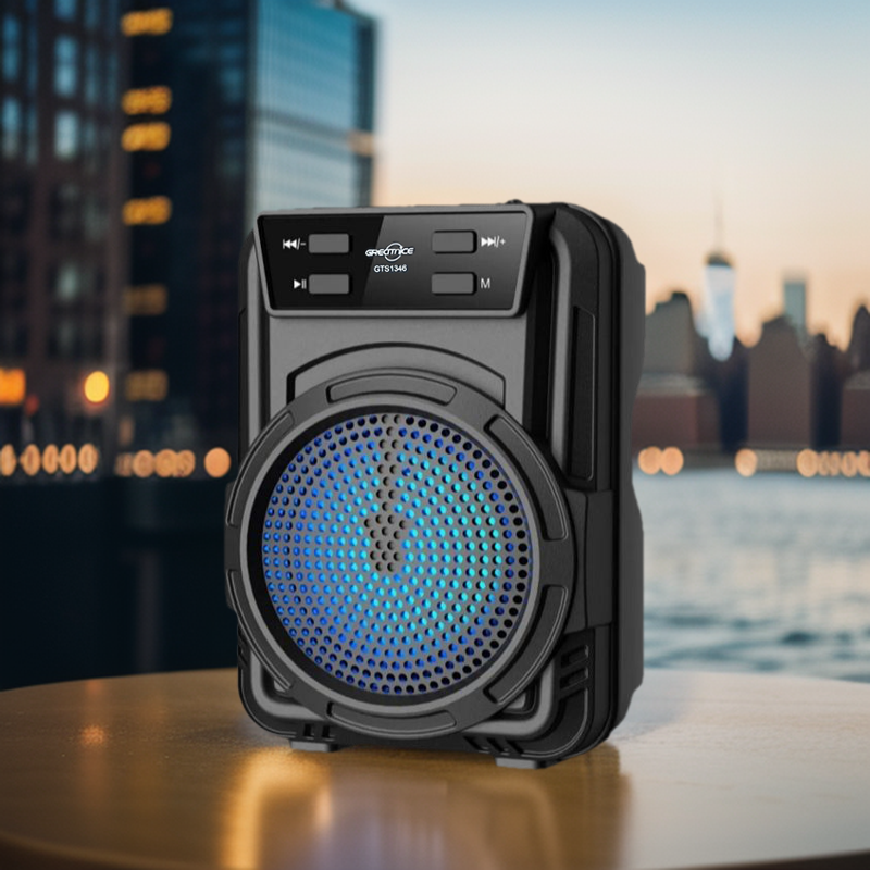 Bluetooth Rechargeable Speaker With FM Radio, TF Memory Card Reader and USB Pen Drive GTS-1346. 