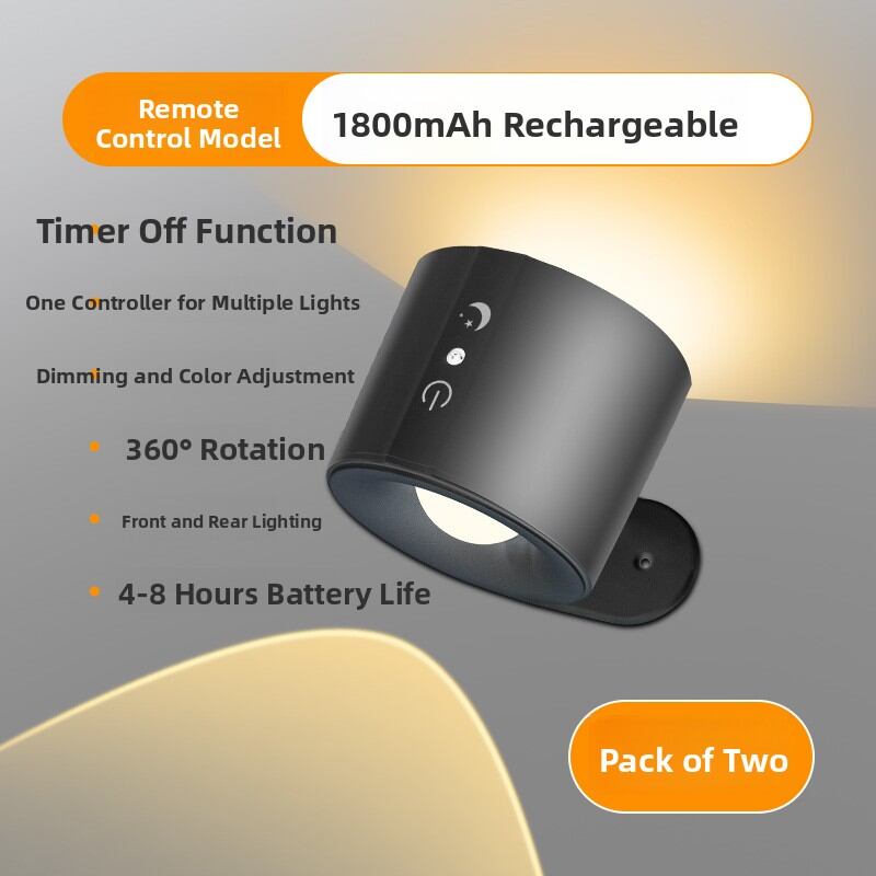 Xlys | Charging Wireless Remote Control LED Wall Lamp for Home Bedside Reading