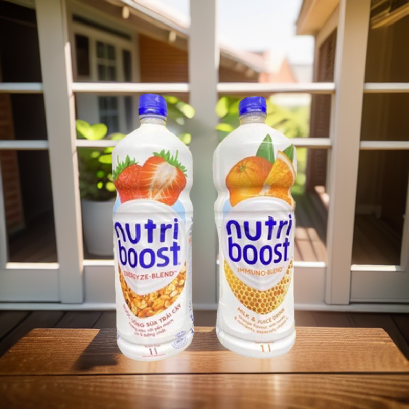 Combo 2 chai Sữa chua trái cây Nutriboost Coca-Cola chai 1 lít