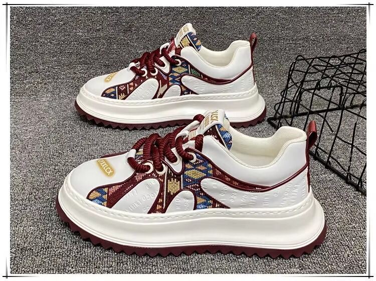Men's Thick Sole Breathable Casual Shoes Color Block Design Summer Leisure Dad Shoes Increased Height Trendy Fashion Sneakers · v8