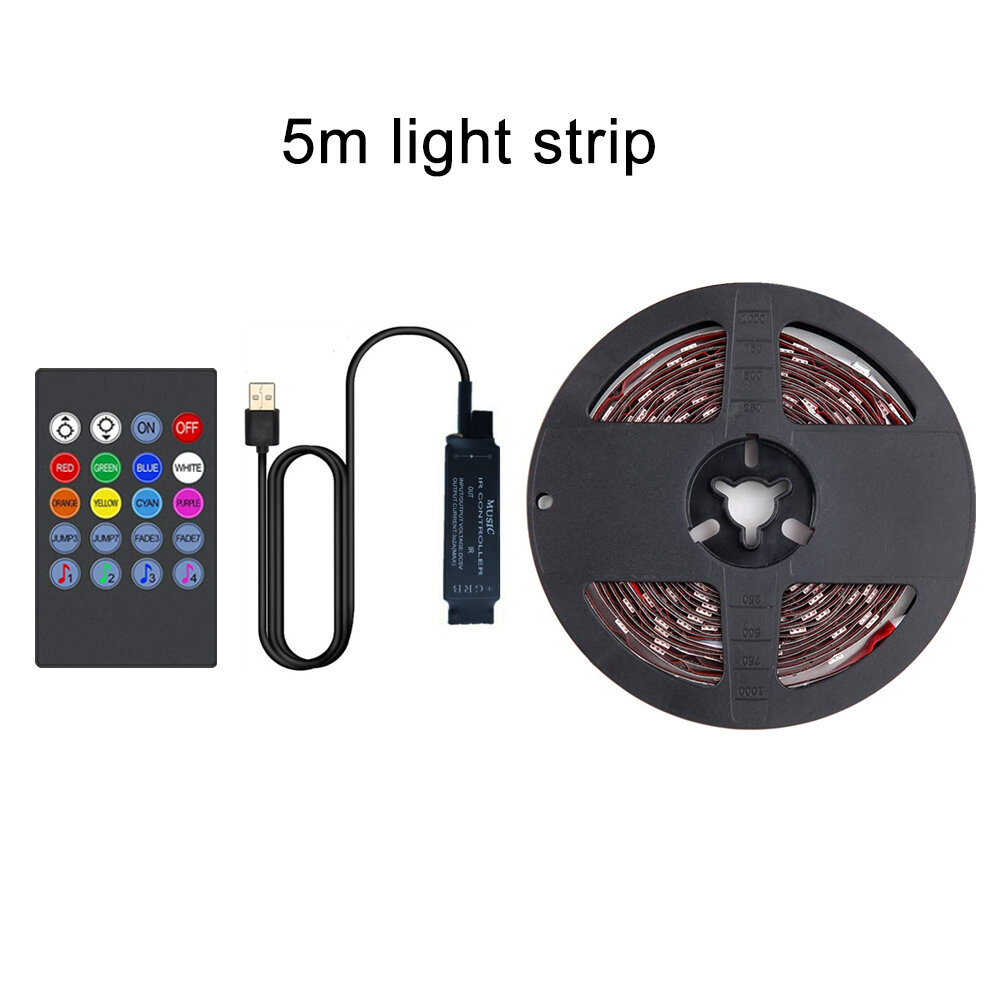 TV Backlight Music Sync USB Powered RGB LED Strip Light for 15 - 80 Inch TV Mirror PC