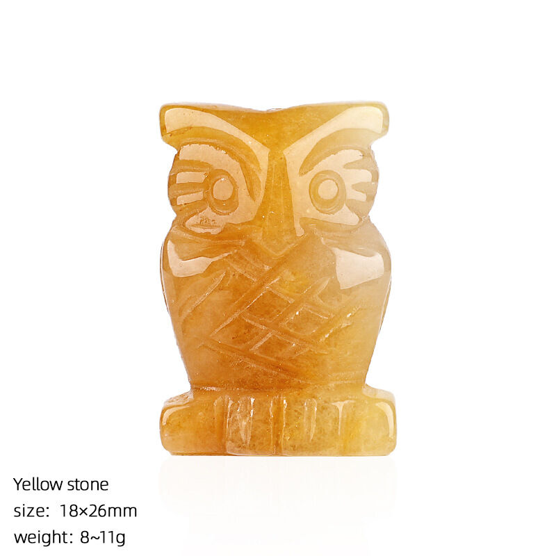 1pc Owl Figurine Stone Carving Crafts Statue Natural Gemstone Healing Crystals Reiki Christmas Gift Home Decor