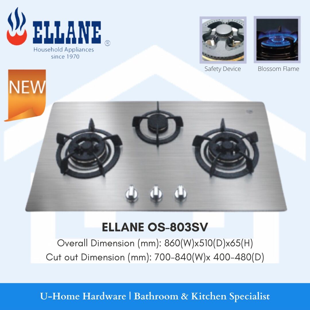 ELLANE OS803SV BuiltIn Hob (Stainless Steel) PUB/LPG Lazada Singapore