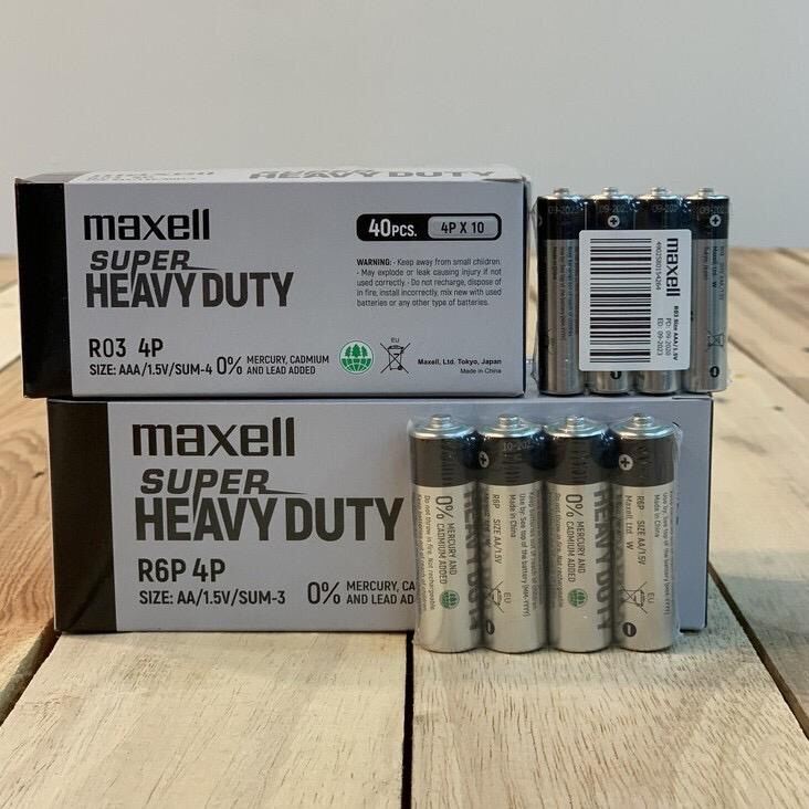 40pcs Maxell Super Heavy Duty, Maxell Super Power Ace Red Black AA / AAA Shrink Pack. 