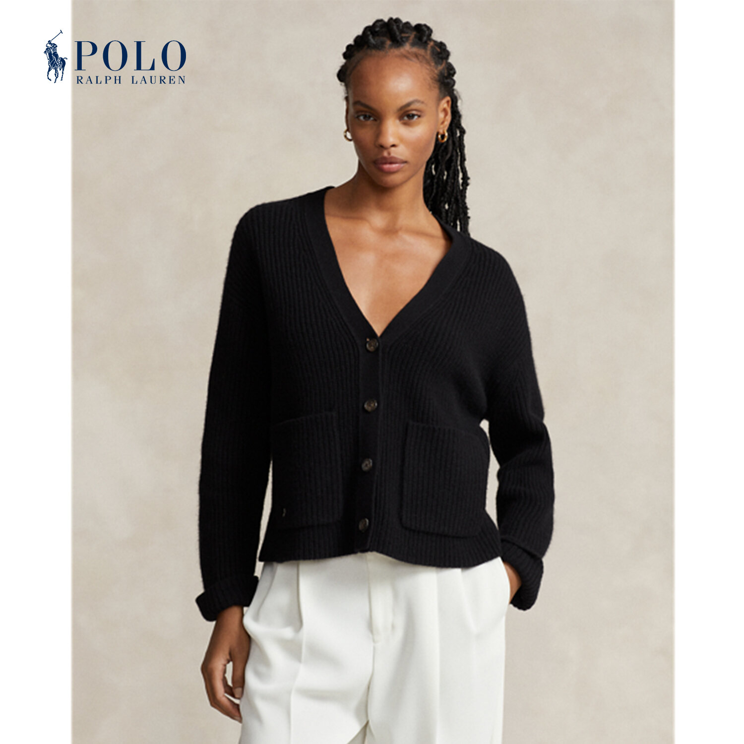 Ralph lauren v neck on sale cardigan