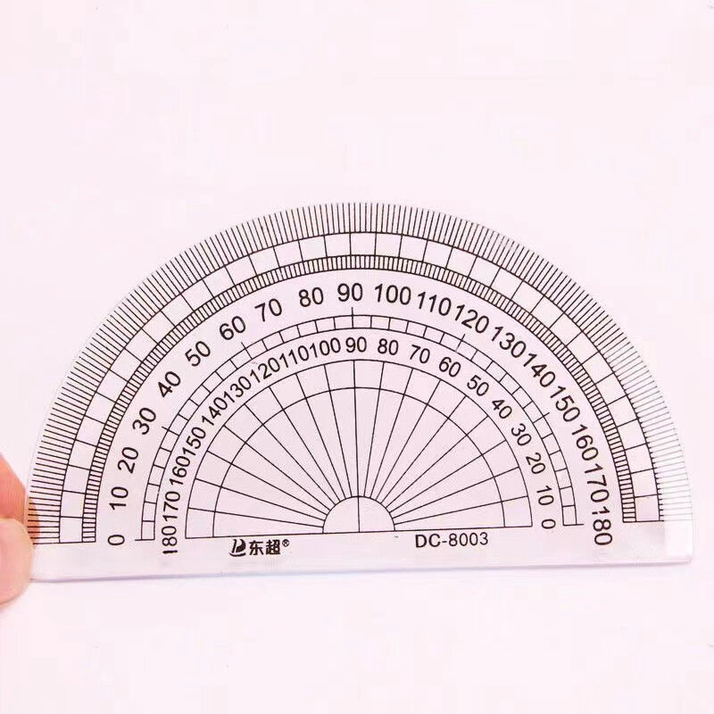 Transparent Heavy Duty Plastic Protractor 180 Degrees