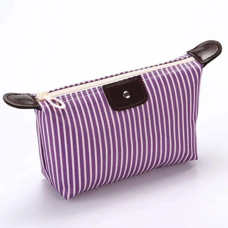 organizer pouch Striped Dumpling Bag Makeup Bag Waterproof Multi color Travel Folding Mini Makeup Bag christmas gift ideas