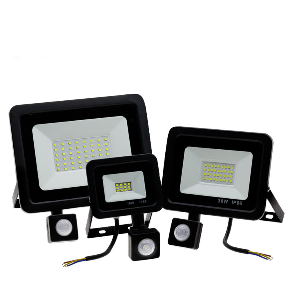 LED PIR Motion Sensor Floodlight Outdoor Wall Light White Light 100W 50W 30W 20W 10W IP66 Waterproof LED Spotlight For Garden