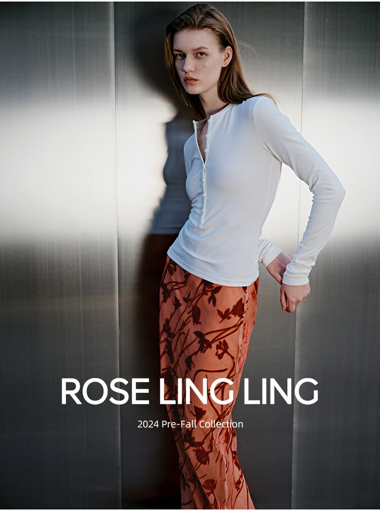 RoseLingLing Ultra-Fine Australian Silk Wool Blend Slimming Knit T-Shirt with Henley Collar for Women Casual Summer Style