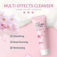 LAIKOU Japan Sakura Facial Cleanser Oil Control Cleansing Face Wash Cream Pore Clean