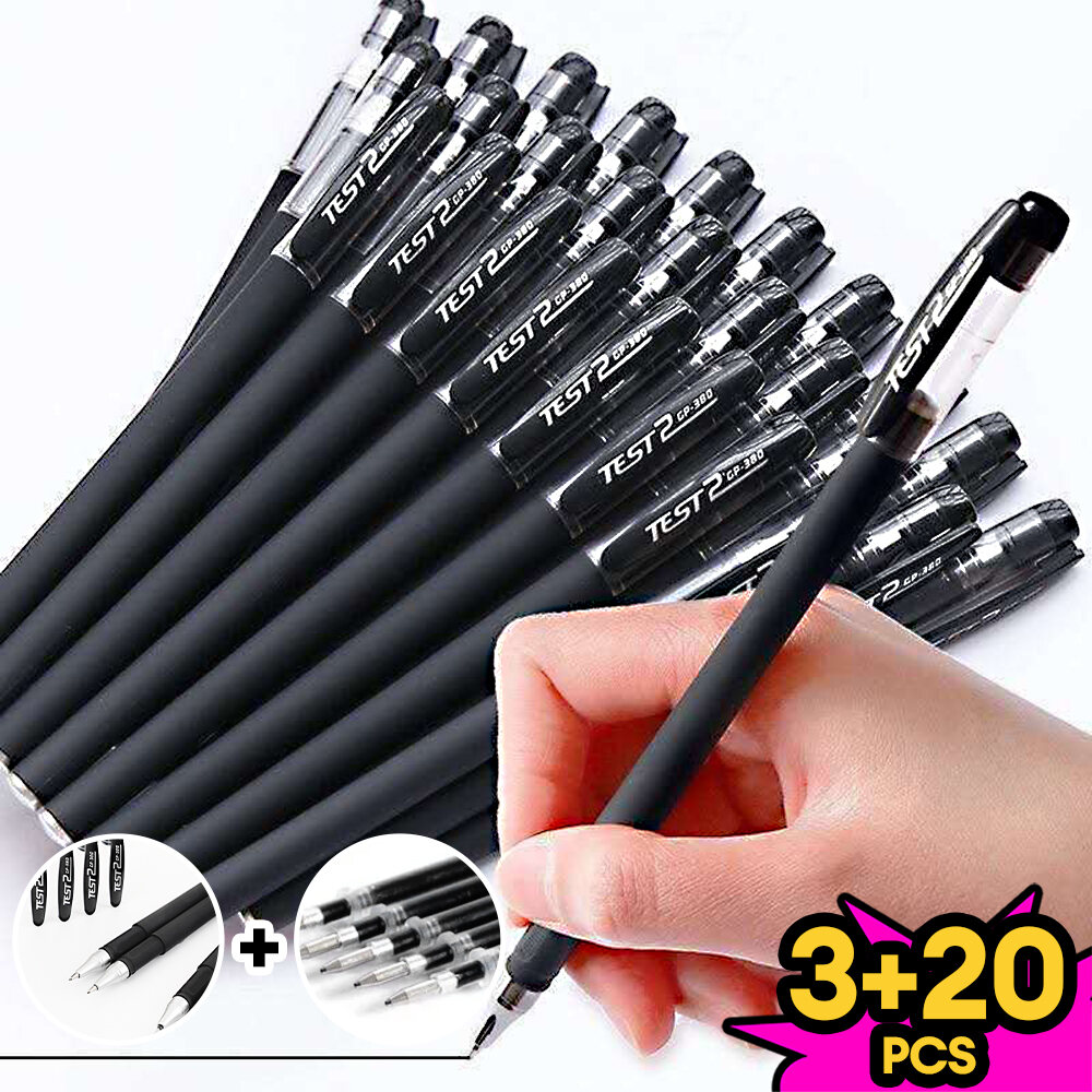 3 Pens And 20 Ink Refills 0.5 mm Gel Pens Set School Office Supplies Sign Pen Ballpen Stationery