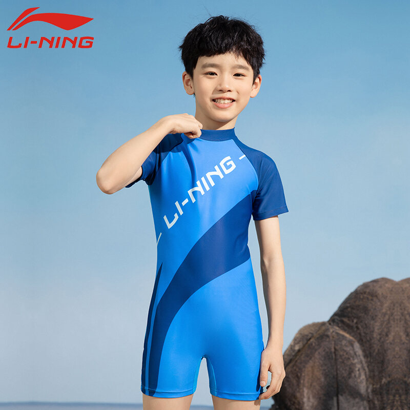 Li Ning Children's Swimwear Boy Child One-Piece 2022 New Medium and ...