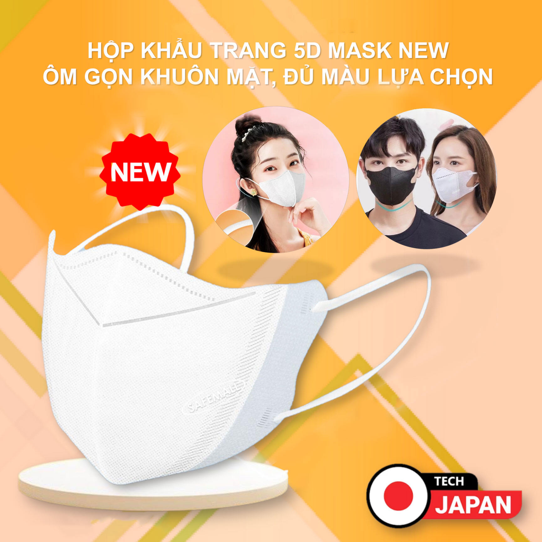 Bán sỉ 100 chiếc khẩu trang 5d mask SAFEMALL người lớn, 3 lớp vải kháng khuẩn, kháng bụi mịn lên đến 99%, Khẩu trang dày đẹp loại 1 - Hàng Chính Hãng SAFEMALL