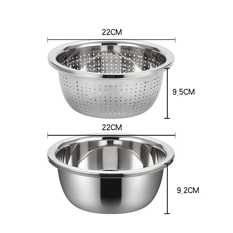 SILIN Stainless Steel Basin Household Kitchen Round Egg Soup Making ...