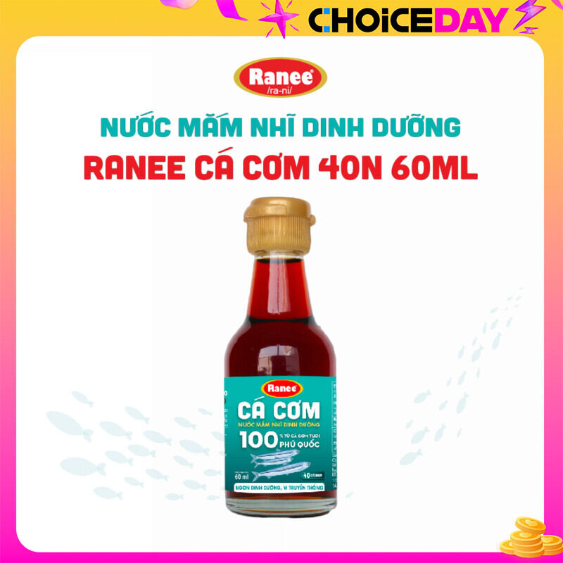 Combo 3 chai nước mắm nhĩ dinh dưỡng Ranee cá cơm 40N 60ml ( 3 chai x 60ml)