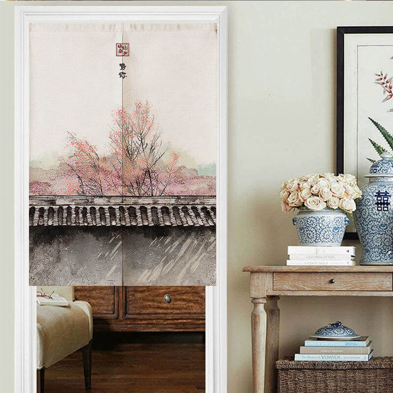 JapaneseStyle Door Curtain Household Punchfree Chinese Bamboo Kitchen