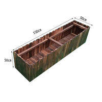 FEIZHUXIANSEN | Carbonized Anticorrosive Wooden Rectangular Planter Box