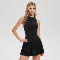 COSLEAF | Spring Summer Sporty Half Zip Tennis Dress