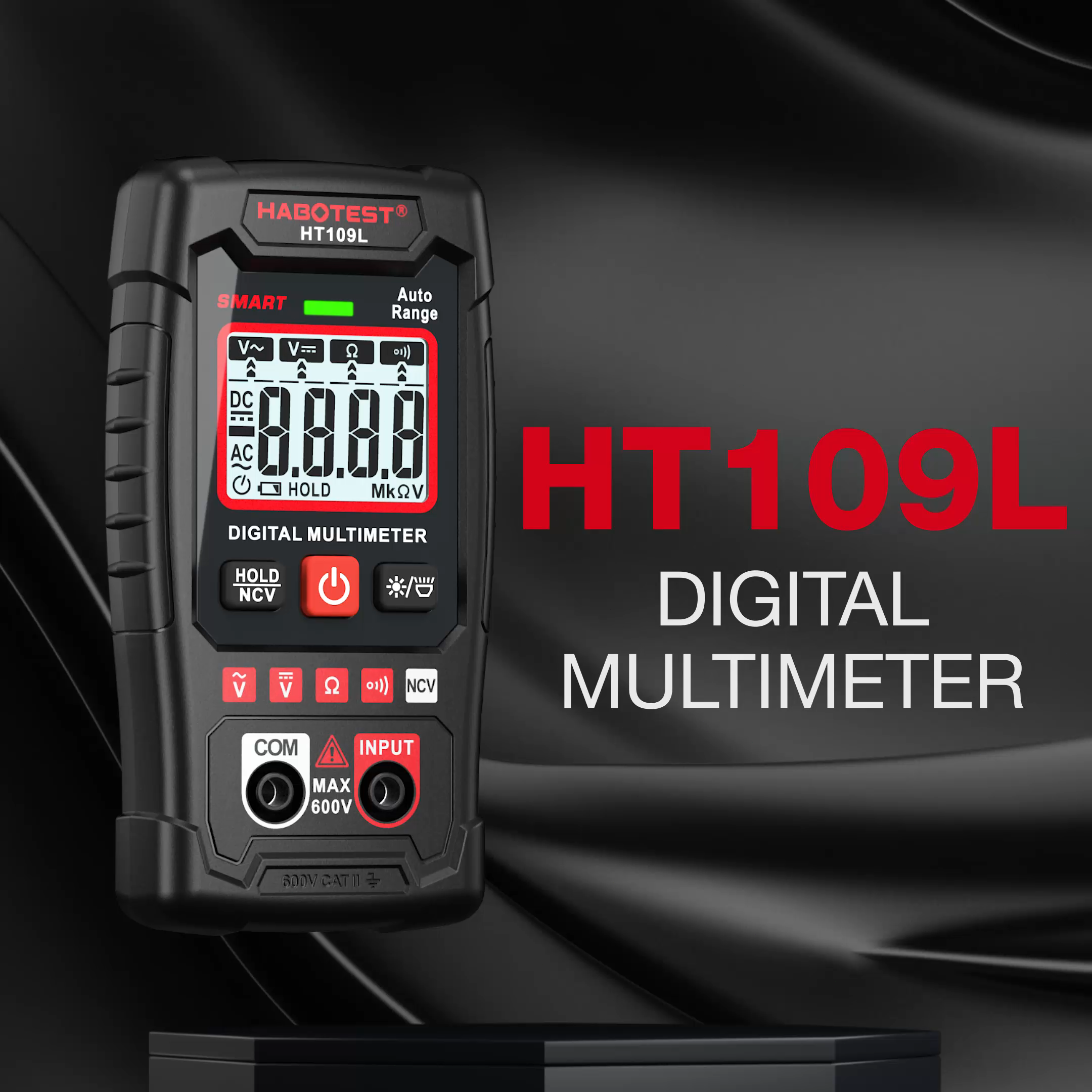 【Dari Jakarta】HABOTEST HT109L Multimeter Digital Pintar 4000 Hitung Multimeter Digital Otomatis Penguji Multifungsi AC DC 4V 40V 400V 600V