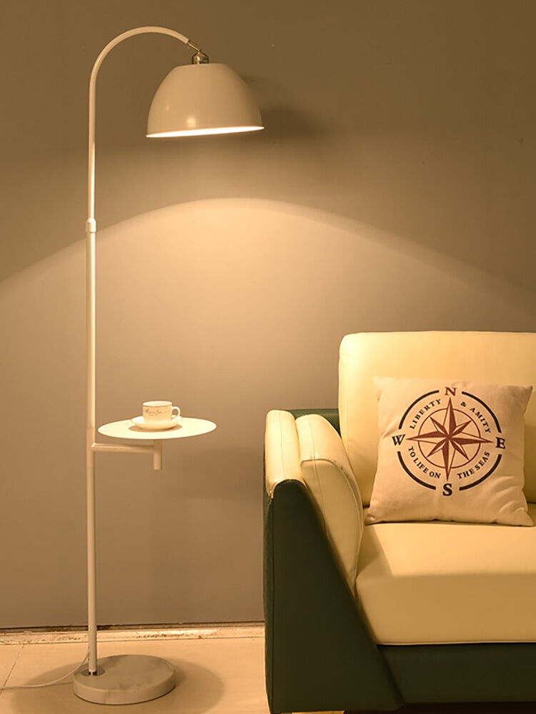 HOWNICE | Creamy Style LED Floor Lamp with Shelf