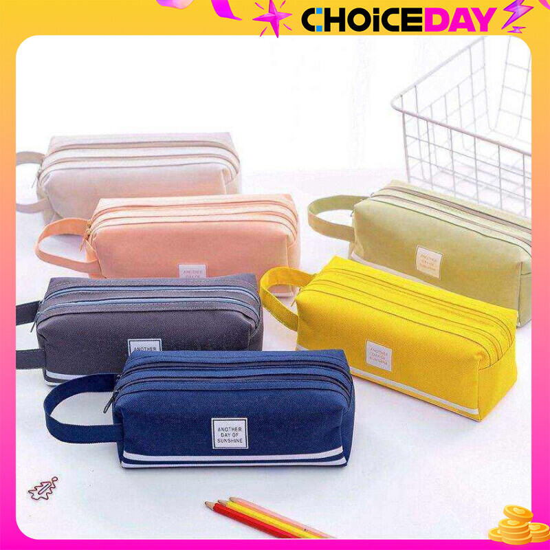 Big Capacity 2 Compartment Pencil Case - Portable Stationery Bag