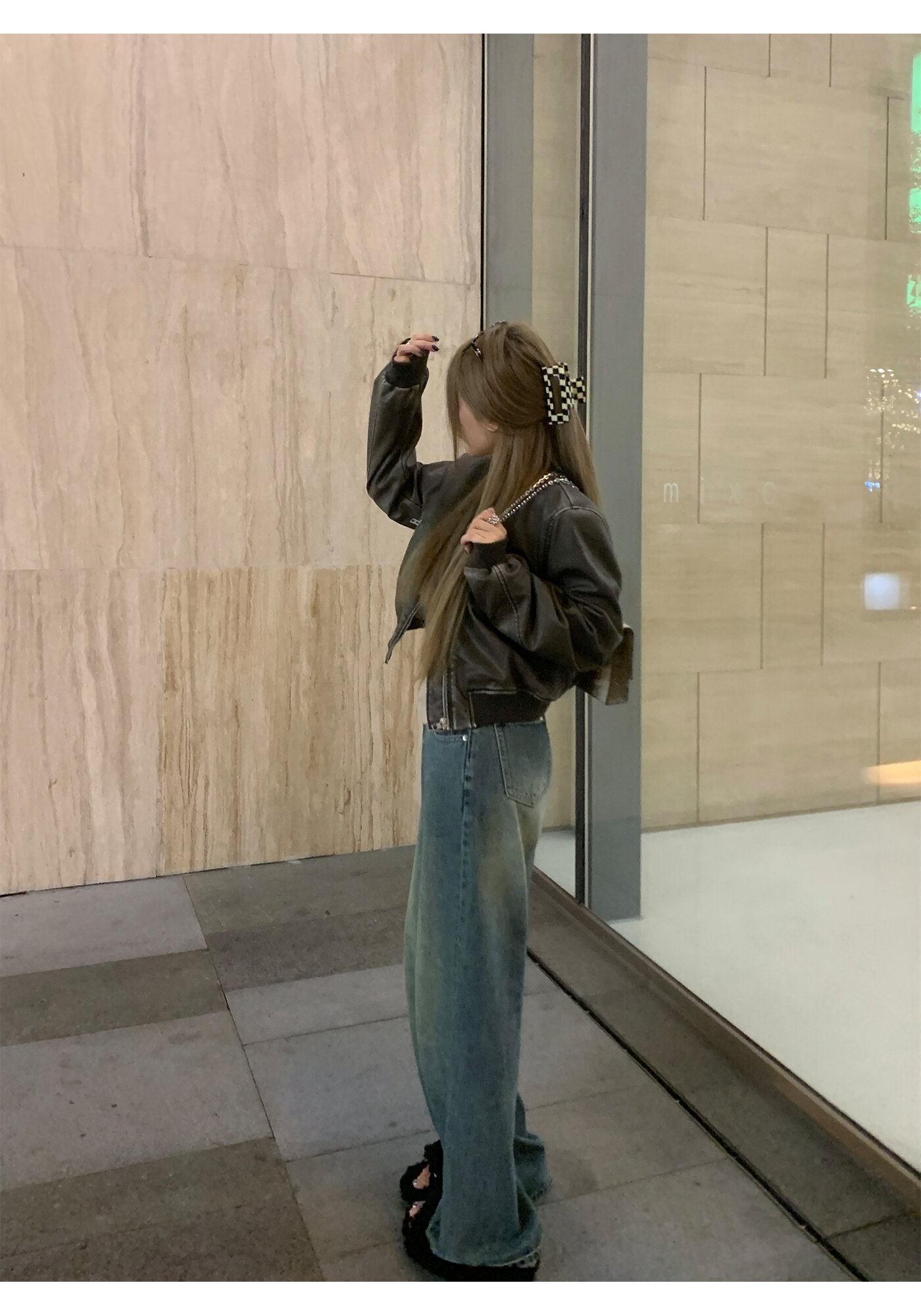 High Waist Wide Leg Jeans Women's Loose Fit Washed out Style Spring Autumn Denim Pants by LUU Peach Joy Slimming Effect · v2