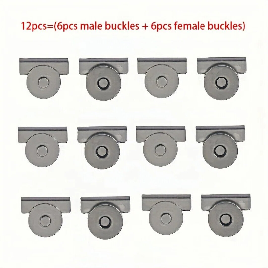 12pcs Seamless Magnetic Button Magnet Buckle Hidden Button Snap Button for Shoulder Bag Wallet Clothes DIY Craft Accessories