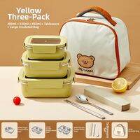 Insulated Stainless Steel 304 Lunch Box Microwave Safe Portable Meal Box Divided Compartment Lunch Container for Office Workers And Students