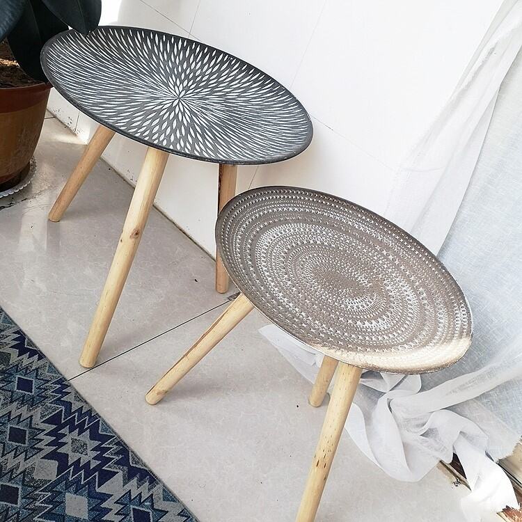 round side table with door