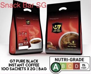 G7 Kopi O Kosong (100 sachets x 2g) - pure black instant coffee - Vietnam Trung Nguyen Brand - local packaging