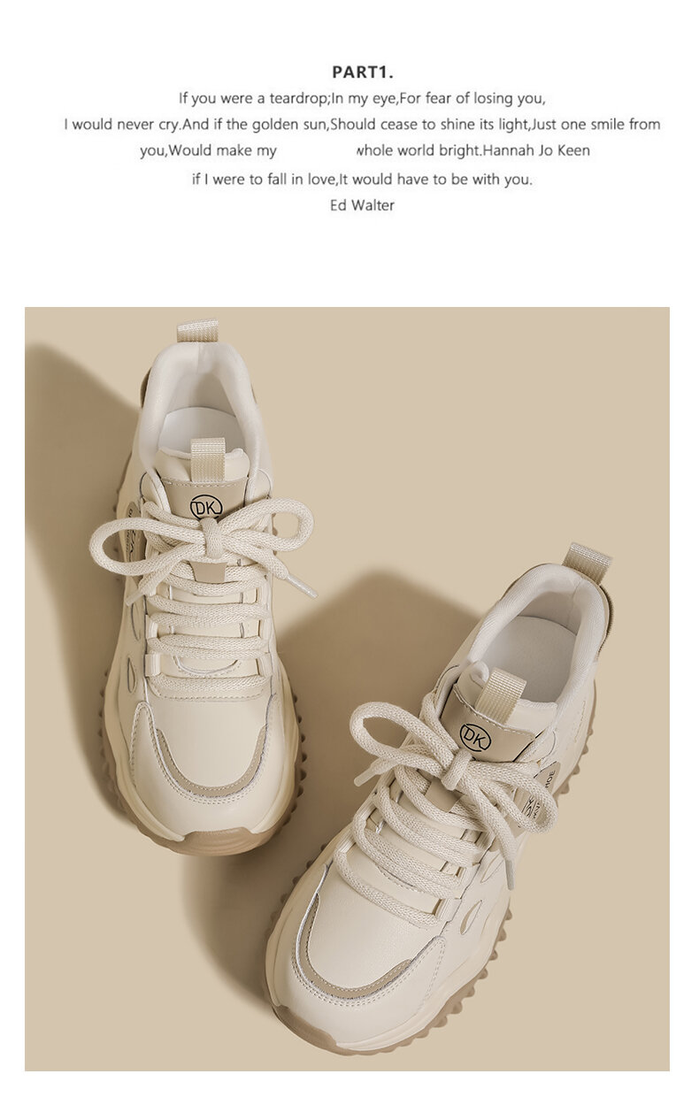Women's High Top Dad Shoes Spring 2025 New Style Small Size White Hong Kong Style Splicing Thick Bottom Platform Casual Sports Shoes · v7