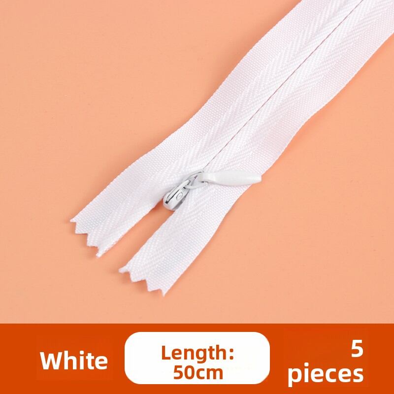 Invisible Zipper Black Long Dress Pants Clothing Zipper Head Accessory White Coverlet Chain Puller Nylon Material MTM-YXLL2412