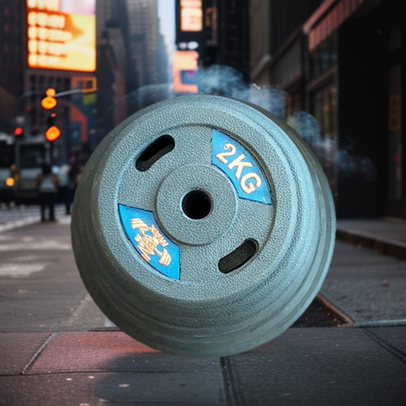 ZEE MAX Single Piece Rubber Plates 2 KG TO 20 KG (SINGLE Piece) For Home Use Weight Lifting Exercise. 