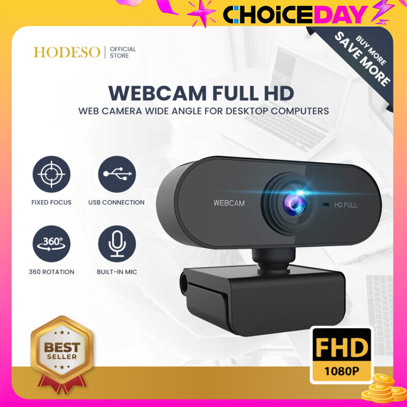 Hodeso 1080P USB Webcam with Noise Cancelling Microphone