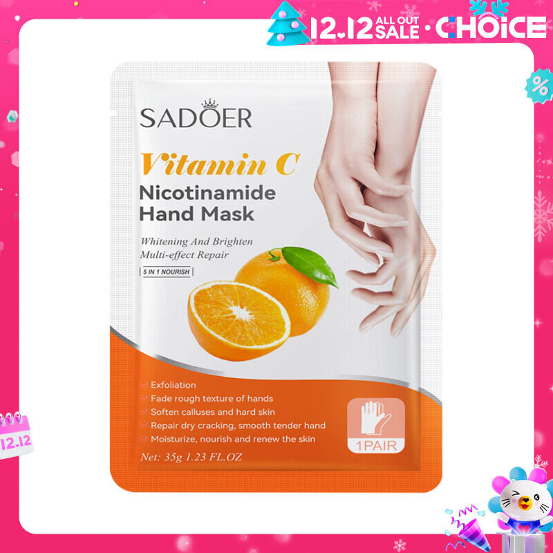Mặt nạ dưỡng trắng da tay SADOER Vitamin C Niacinamide (Bản quốc tế)