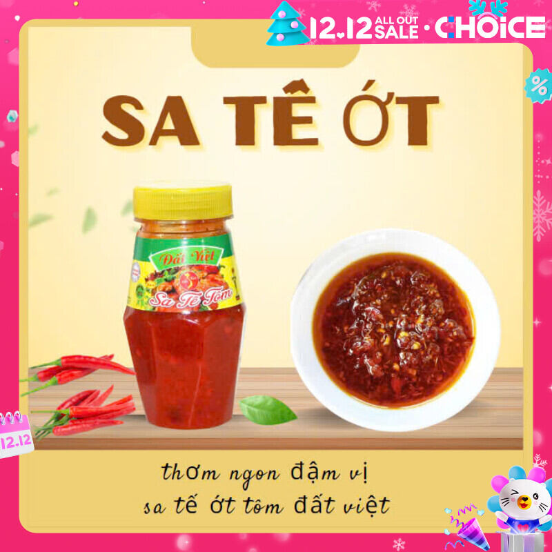 Sa tế ớt tôm datvietfood thơm ngon chuẩn bị. hũ sa tế nhỏ gọn 85g.
