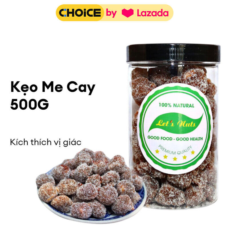 Kẹo me cay ngào đường Let's Nuts hộp 500g đồ ăn vặt vị chua ngọt cay kích thích vị giác