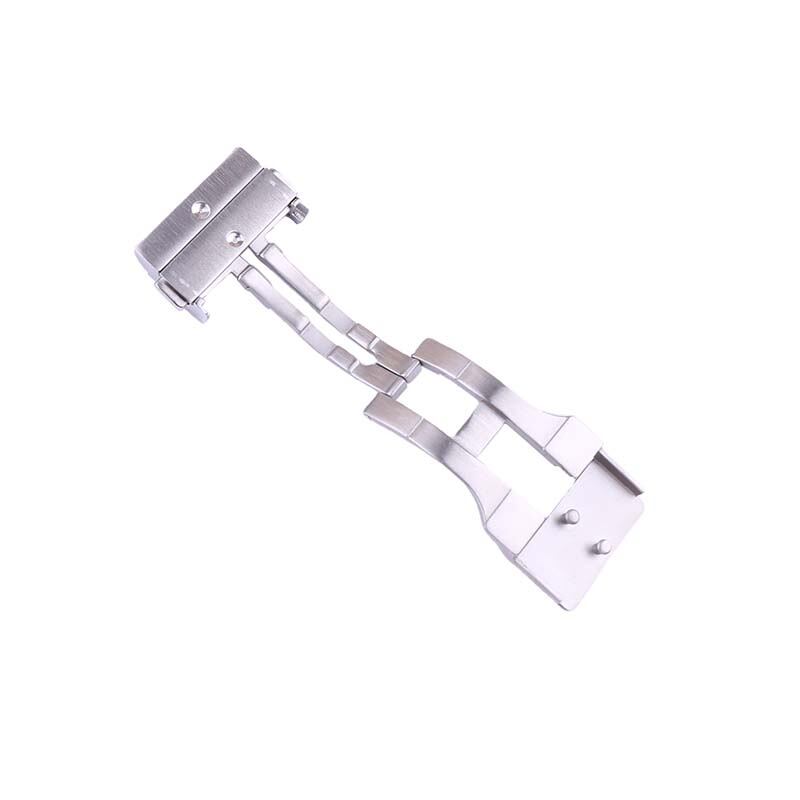 22mm men silver solid stainless steel buckle compatible for Hublot Big Bang Leather watch band women folding buckle accessories. 