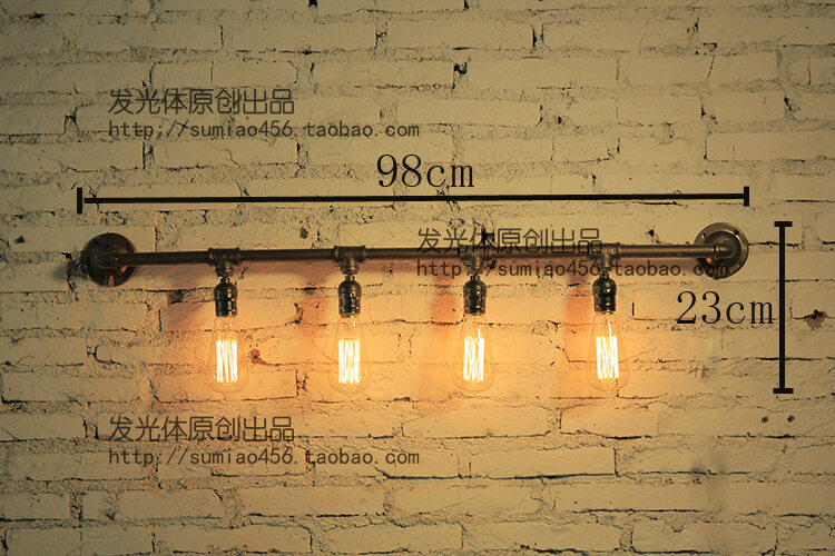 Rustic Iron Art Water Pipe Industrial Style Loft Vintage Restaurant Coffee Bar Decor Wall Lamp Passage Lighting Fixture. 