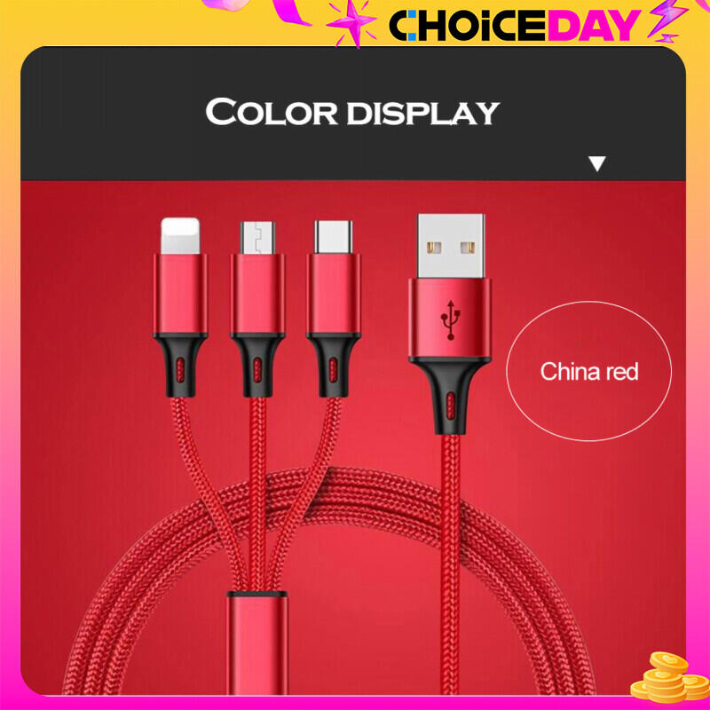 Cáp USB 3 trong 1 cho iPhone 11X8 7 6 5 3in1 Cáp Micro USB USB C Loại C dành cho Xiaomi Huawei Samsung Sạc Điện Thoại Dây