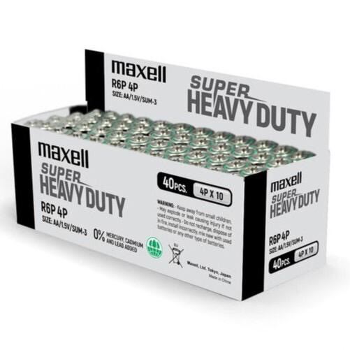40pcs Maxell Super Heavy Duty, Maxell Super Power Ace Red Black AA / AAA Shrink Pack