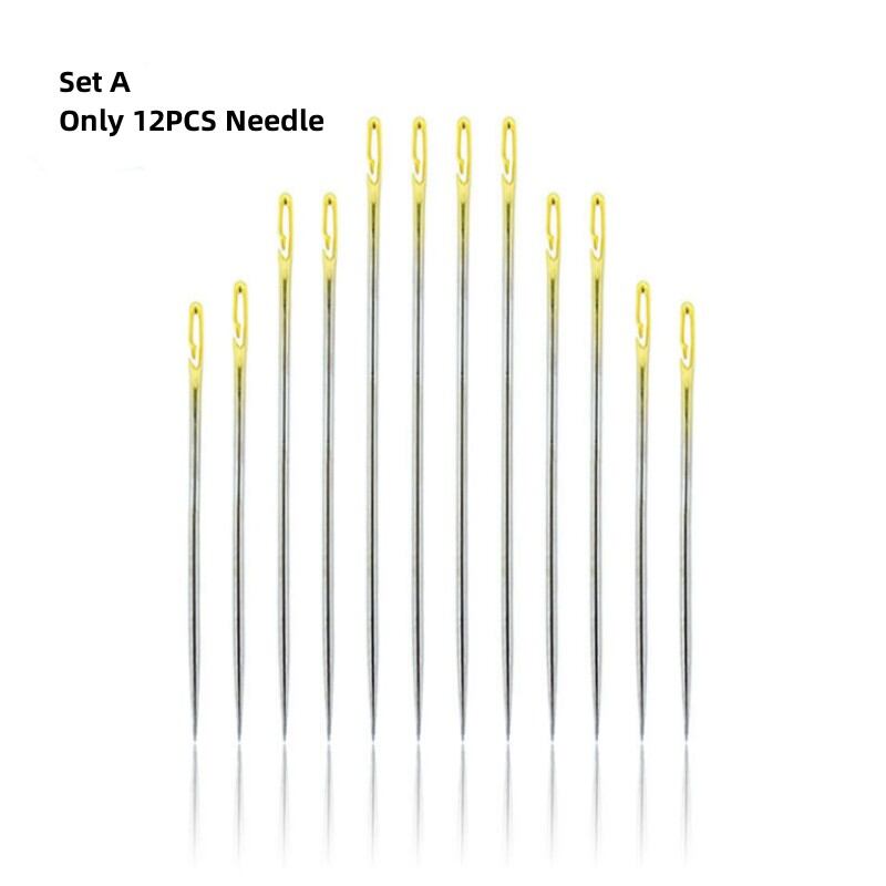 12/36PCS Sewing Needles Multi-size Side Opening Stainless Steel Darning Sewing Household Hand Tools Sewing Tools and Accessoires