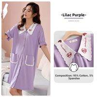 JIALEFEN | Summer Cotton Short Sleeve Thin Shirts Robe