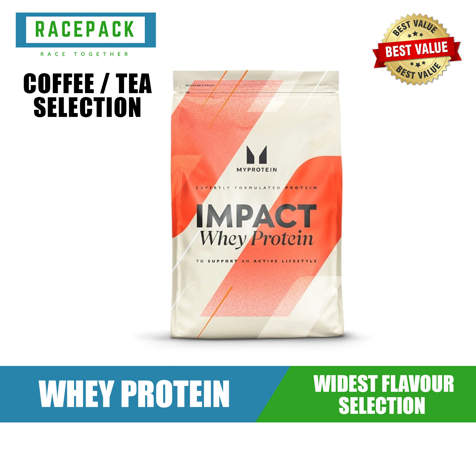 MyProtein Impact Whey Protein Powder 500g to 1kg Coffee and Tea Selection Impact Whey (Limited Edition Flavour Hokkaido Milk Tea , Hojicha Latte) MYP00