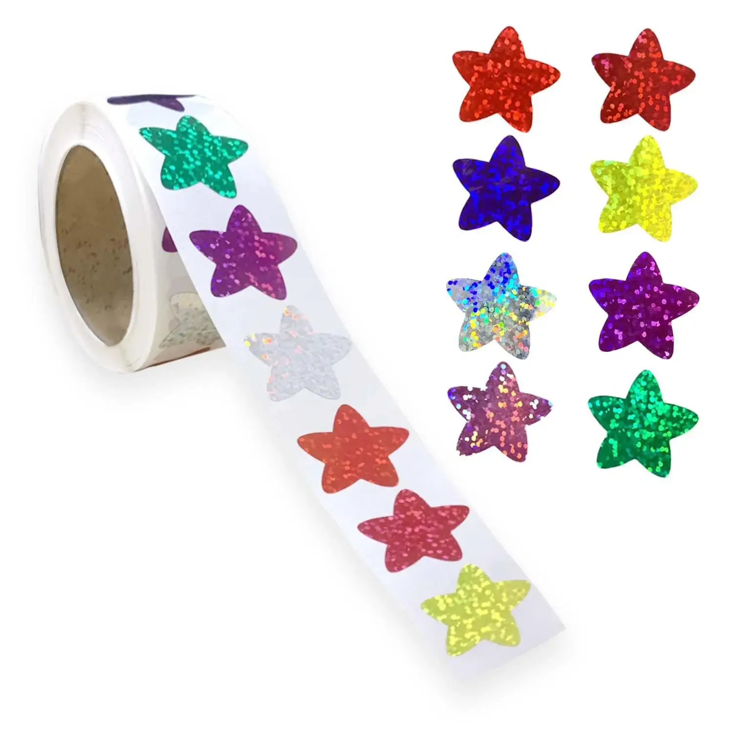 50-500pcs Colorful Star Stickers for Kids Reward School Classroom Adhesive Holographic Star Stickers for Teachers DIY Craft